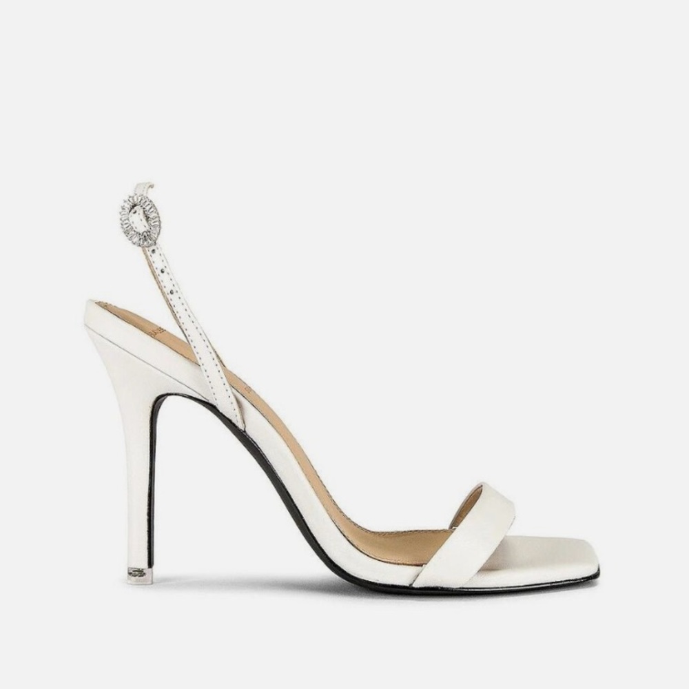 BLACK SUEDE STUDIO Carla Strappy Heeled Sandal in Ivory